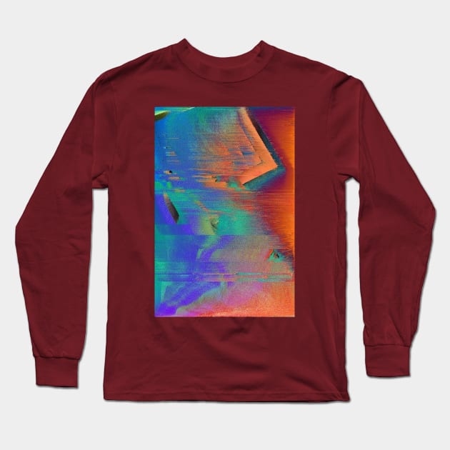 Vaporwave Glitch Pattern Long Sleeve T-Shirt by isarol